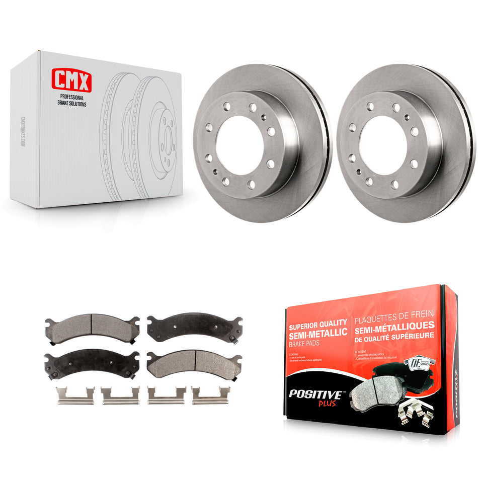Front Disc Brake Rotors And Semi-Metallic Pads Kit For Chevrolet Express 3500 GMC Savana Silverado HD Sierra Classic 4500 K8F-100024