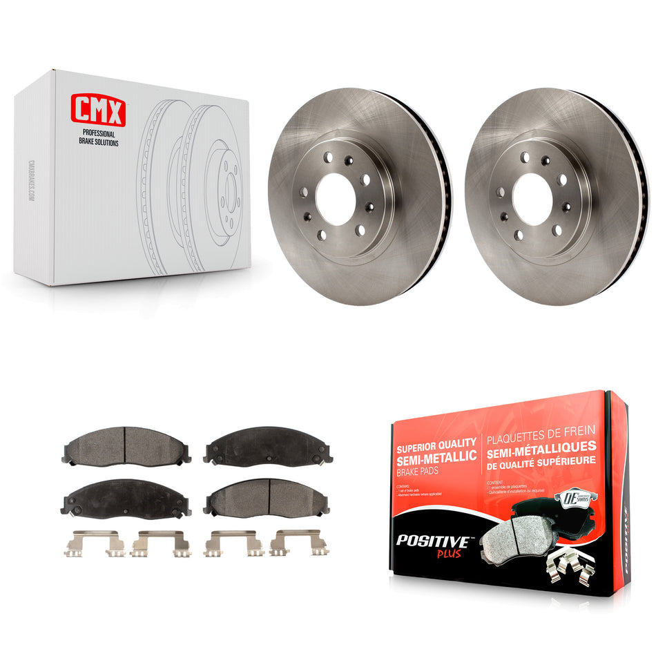 Front Disc Brake Rotors And Semi-Metallic Pads Kit For Cadillac CTS With Standard Suspension K8F-100033