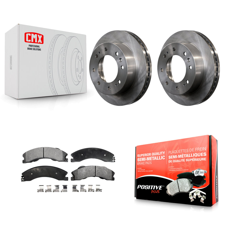 Front Disc Brake Rotors And Semi-Metallic Pads Kit For Chevrolet Silverado 2500 HD GMC Sierra 3500 Suburban K8F-100086
