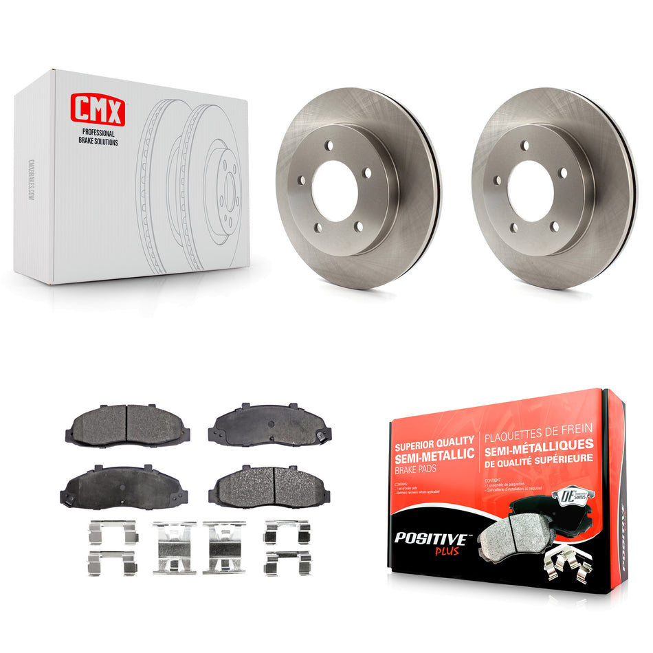 Front Disc Brake Rotors And Semi-Metallic Pads Kit For Ford F-150 Heritage 4WD K8F-100106