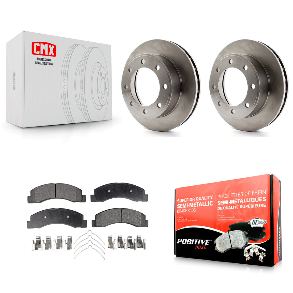 Front Disc Brake Rotors And Semi-Metallic Pads Kit For Ford F-250 Super Duty F-350 Excursion 4WD K8F-100112