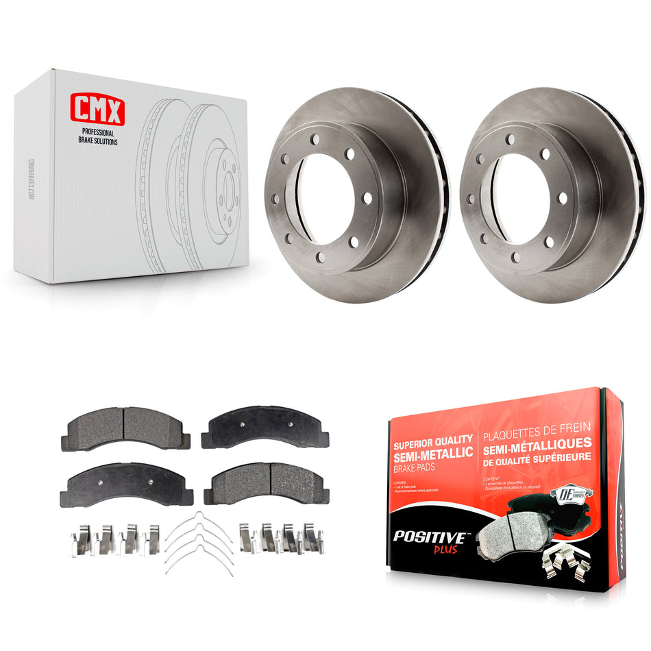 Front Disc Brake Rotors And Semi-Metallic Pads Kit For Ford F-250 Super Duty F-350 Excursion 4WD K8F-100112