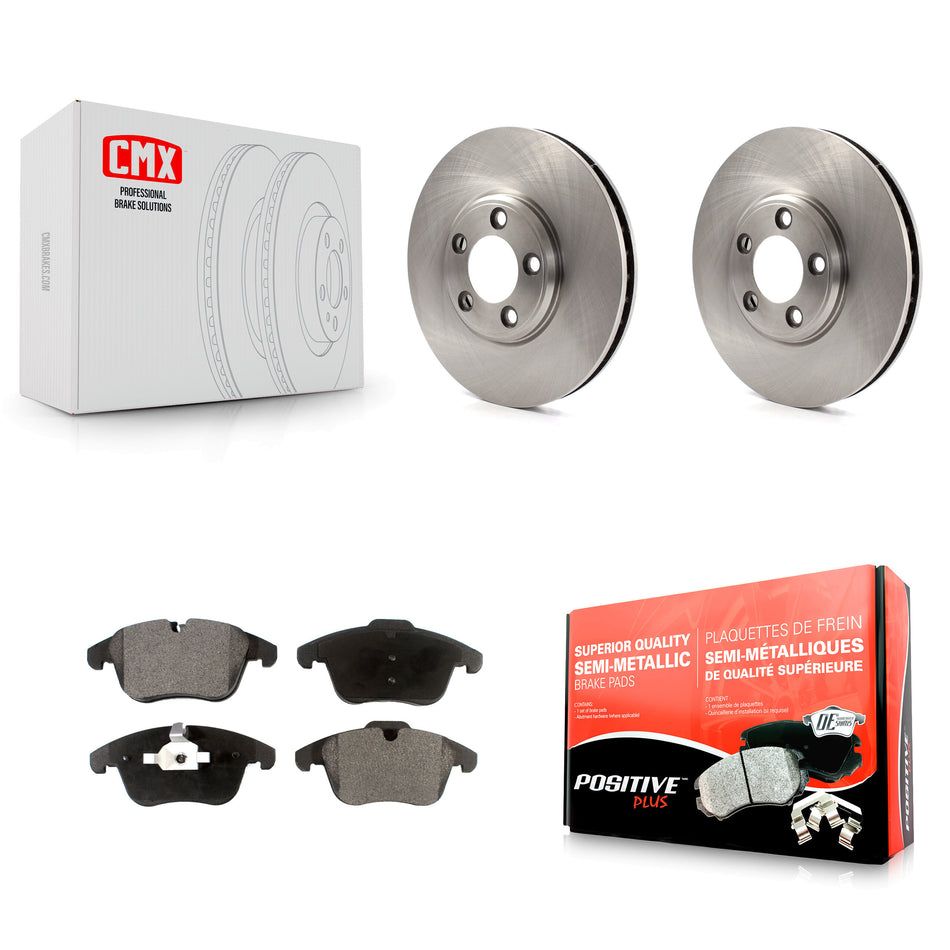 Front Disc Brake Rotors And Semi-Metallic Pads Kit For 2005 Jaguar S-Type Sport Base From Chassis VIN #N52048 K8F-100116