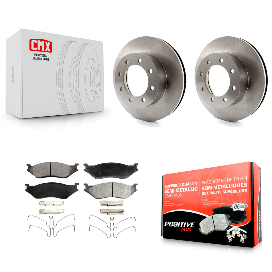 Front Disc Brake Rotors And Semi-Metallic Pads Kit For Ford E-550 Super Duty F-450 F-550 Econoline K8F-100121