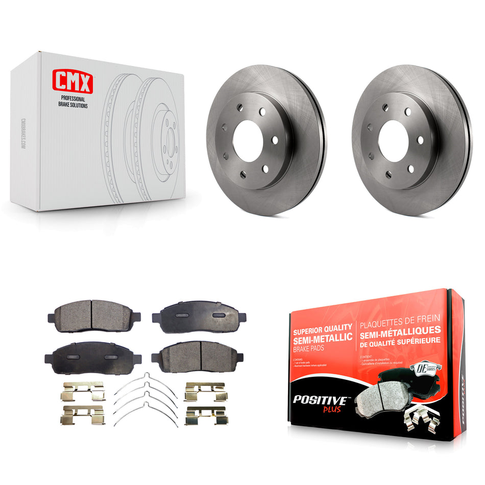 Front Disc Brake Rotors And Semi-Metallic Pads Kit For Ford F-150 Lincoln Mark LT 4WD K8F-100131