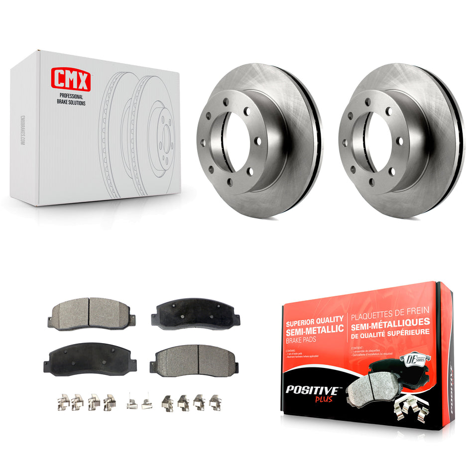 Front Disc Brake Rotors And Semi-Metallic Pads Kit For Ford F-250 Super Duty F-350 K8F-100135