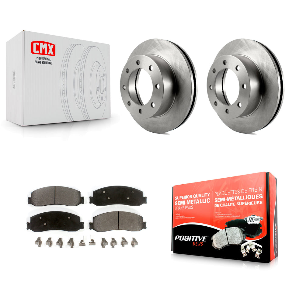 Front Disc Brake Rotors And Semi-Metallic Pads Kit For Ford F-250 Super Duty F-350 With Single Rear Wheels 4WD K8F-100137