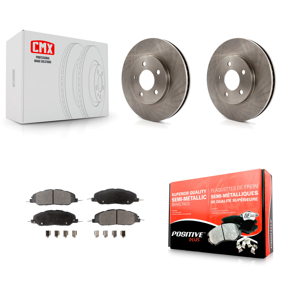 Front Disc Brake Rotors And Semi-Metallic Pads Kit For 2005-2010 Ford Mustang Base K8F-100141