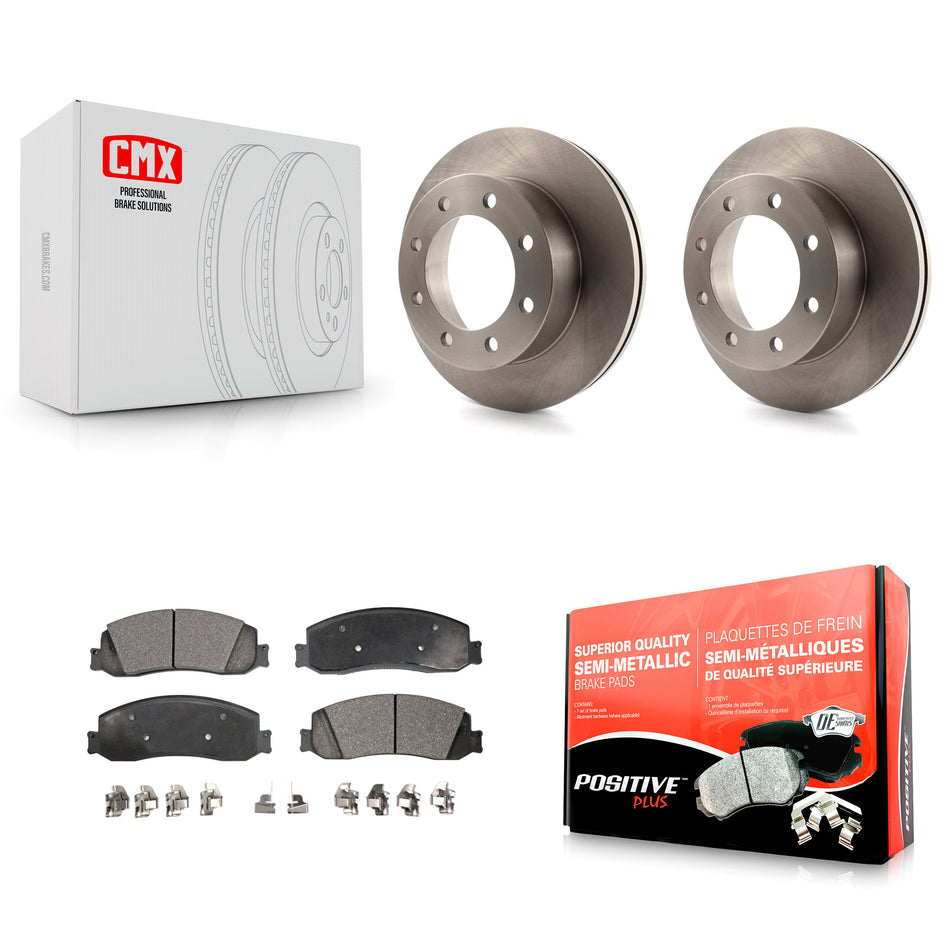 Front Disc Brake Rotors And Semi-Metallic Pads Kit For Ford F-350 Super Duty F-450 K8F-100145