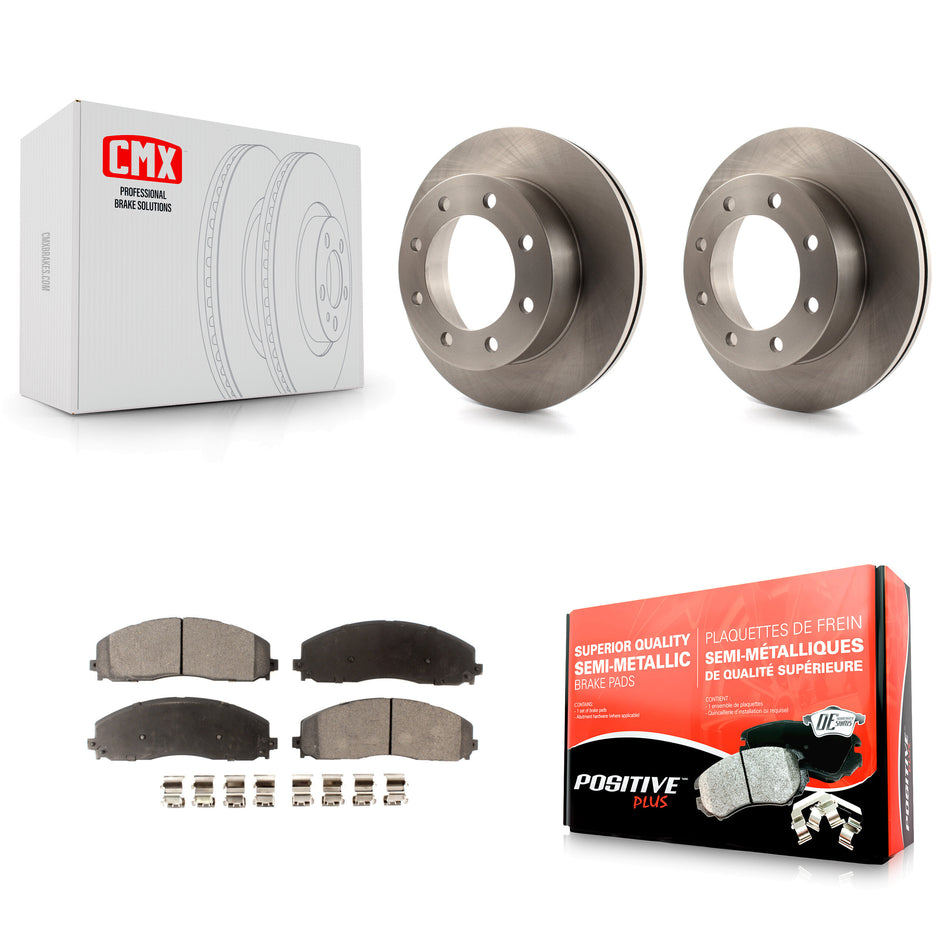 Front Disc Brake Rotors And Semi-Metallic Pads Kit For 2013 Ford F-350 Super Duty 4WD With Dual Rear Wheels K8F-100147