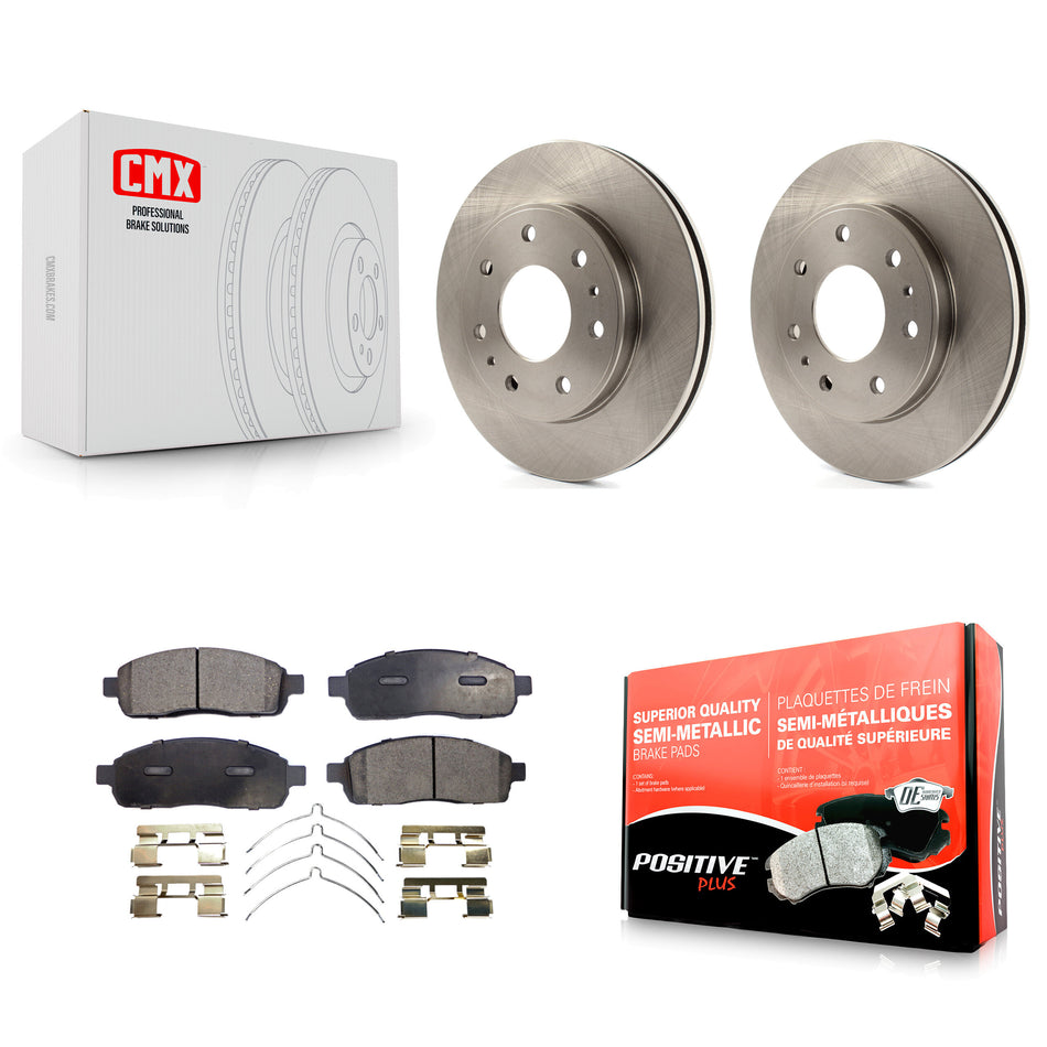 Front Disc Brake Rotors And Semi-Metallic Pads Kit For 2009 Ford F-150 With 7 Lug Wheels K8F-100159