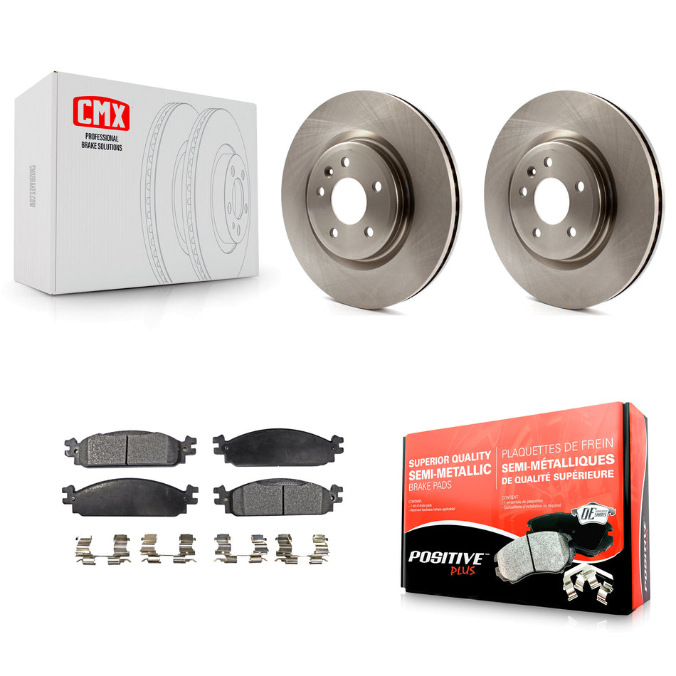 Front Disc Brake Rotors And Semi-Metallic Pads Kit For 2009-2010 Lincoln MKS K8F-100162