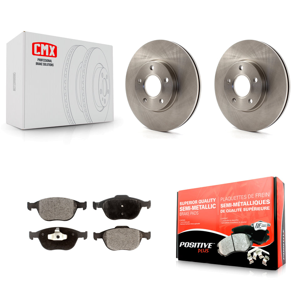 Front Disc Brake Rotors And Semi-Metallic Pads Kit For 2010-2013 Ford Connect K8F-100165