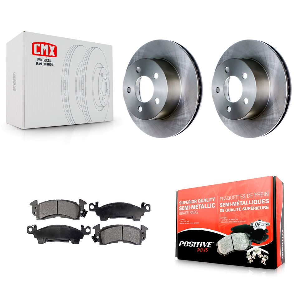 Front Disc Brake Rotors And Semi-Metallic Pads Kit For 1991 Jeep Grand Wagoneer 3.203" Overall Height K8F-100180
