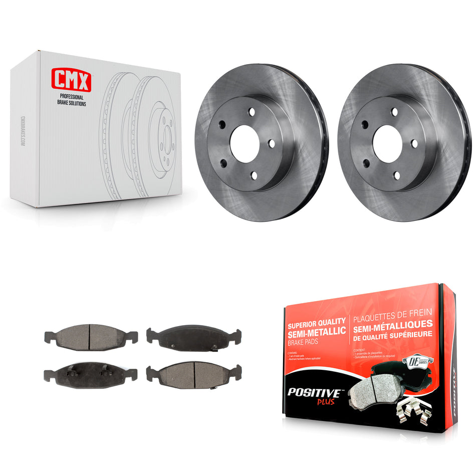 Front Disc Brake Rotors And Semi-Metallic Pads Kit For 1999-2002 Jeep Grand Cherokee With Teves & ATE Caliper K8F-100193