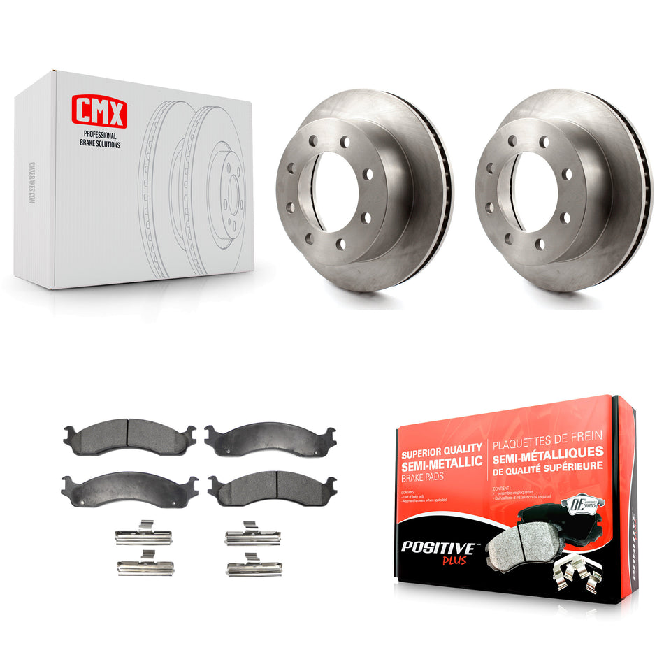 Front Disc Brake Rotors And Semi-Metallic Pads Kit For Dodge Ram 2500 3500 Van K8F-100198