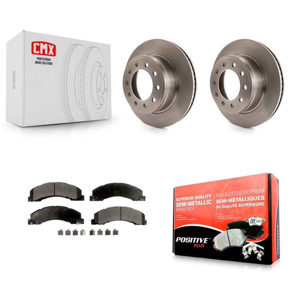 Front Disc Brake Rotors And Semi-Metallic Pads Kit For Ram 5500 Dodge Sterling Truck 4500 Bullet 45 55 K8F-100234