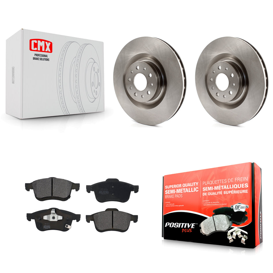 Front Disc Brake Rotors And Semi-Metallic Pads Kit For 2014-2020 Fiat 500L K8F-100244