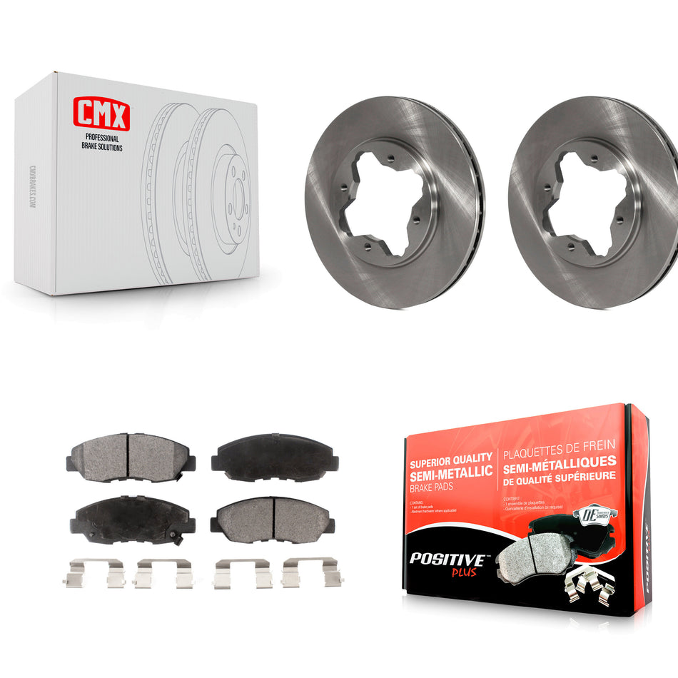 Front Disc Brake Rotors And Semi-Metallic Pads Kit For Honda Accord Acura CL K8F-100258
