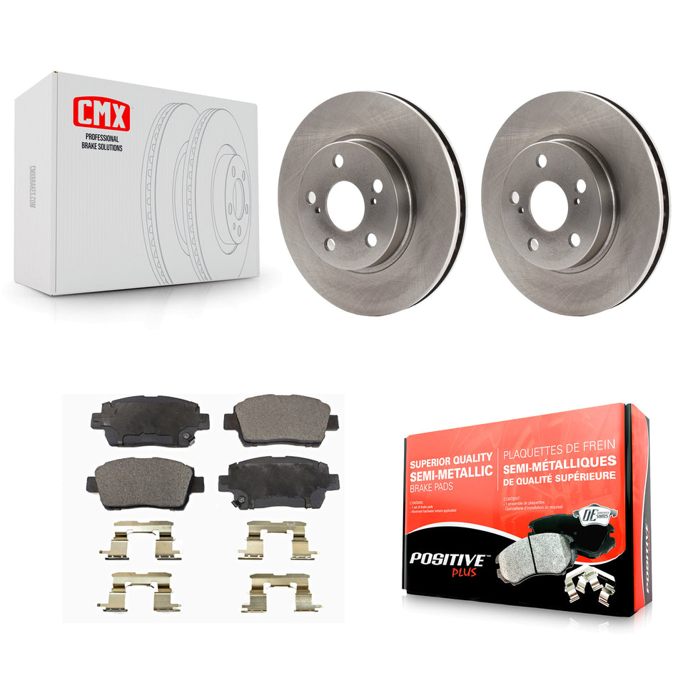 Front Disc Brake Rotors And Semi-Metallic Pads Kit For 2000 Toyota Celica GT K8F-100286
