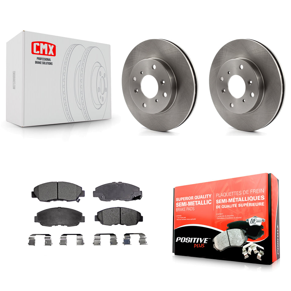 Front Disc Brake Rotors And Semi-Metallic Pads Kit For 1998-2002 Honda Accord Sedan with 2.3L K8F-100297