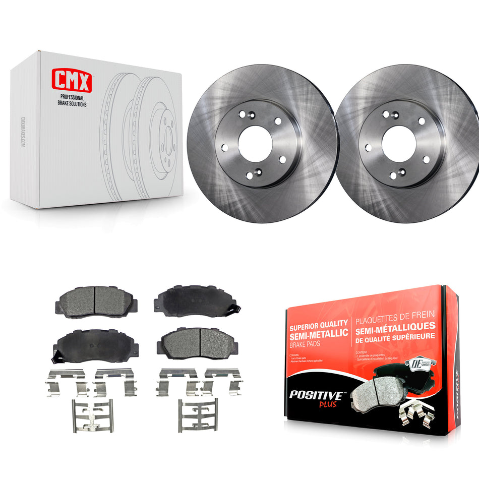 Front Disc Brake Rotors And Semi-Metallic Pads Kit For 1998-2002 Honda Accord 3.0L K8F-100301