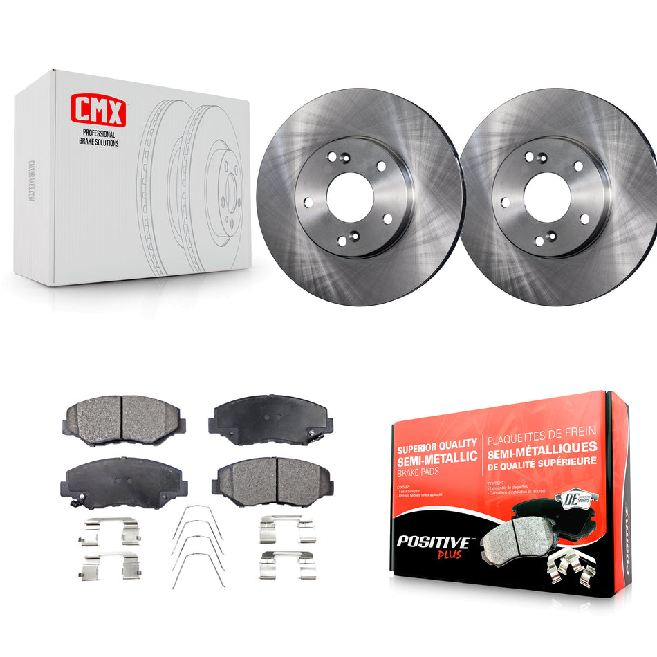 Front Disc Brake Rotors And Semi-Metallic Pads Kit For Honda Accord Civic Element Fit Acura ILX CR-Z K8F-100303