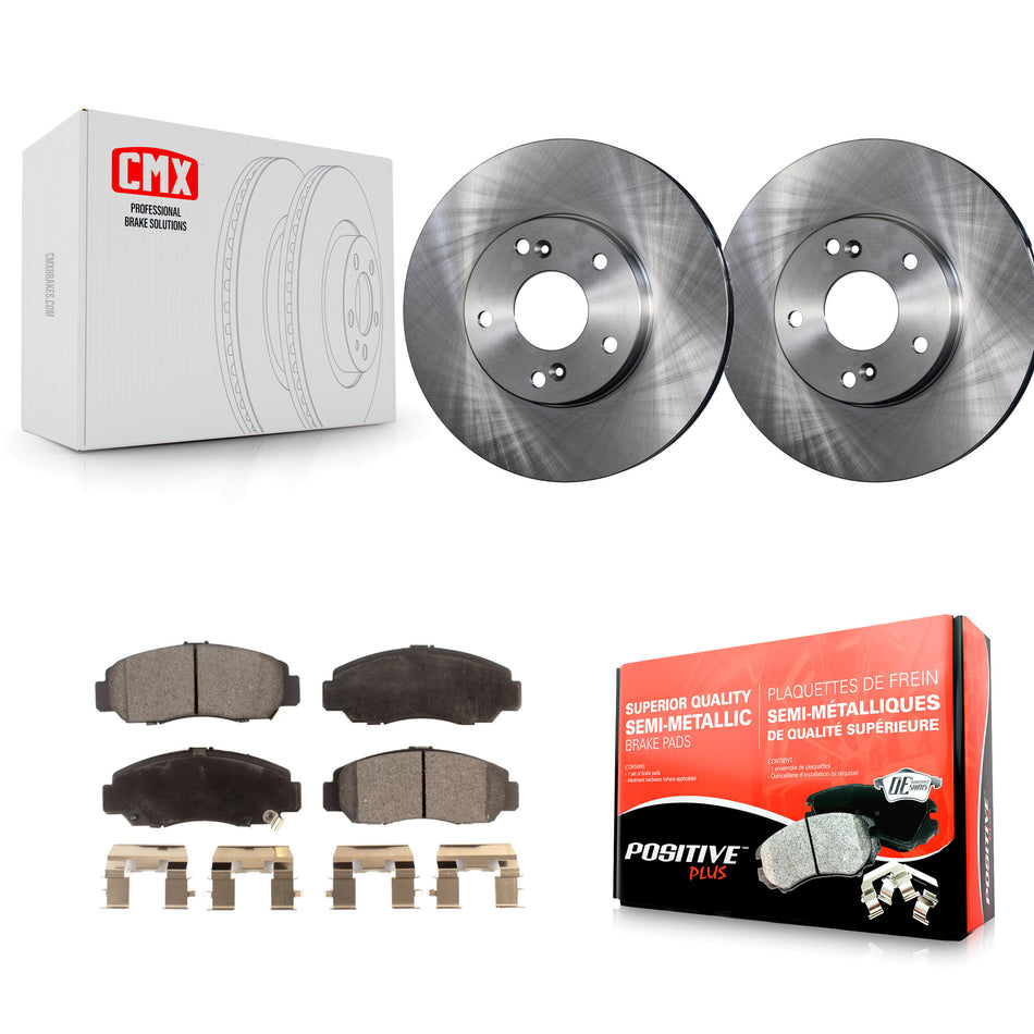 Front Disc Brake Rotors And Semi-Metallic Pads Kit For Honda Accord Civic Acura CSX K8F-100304
