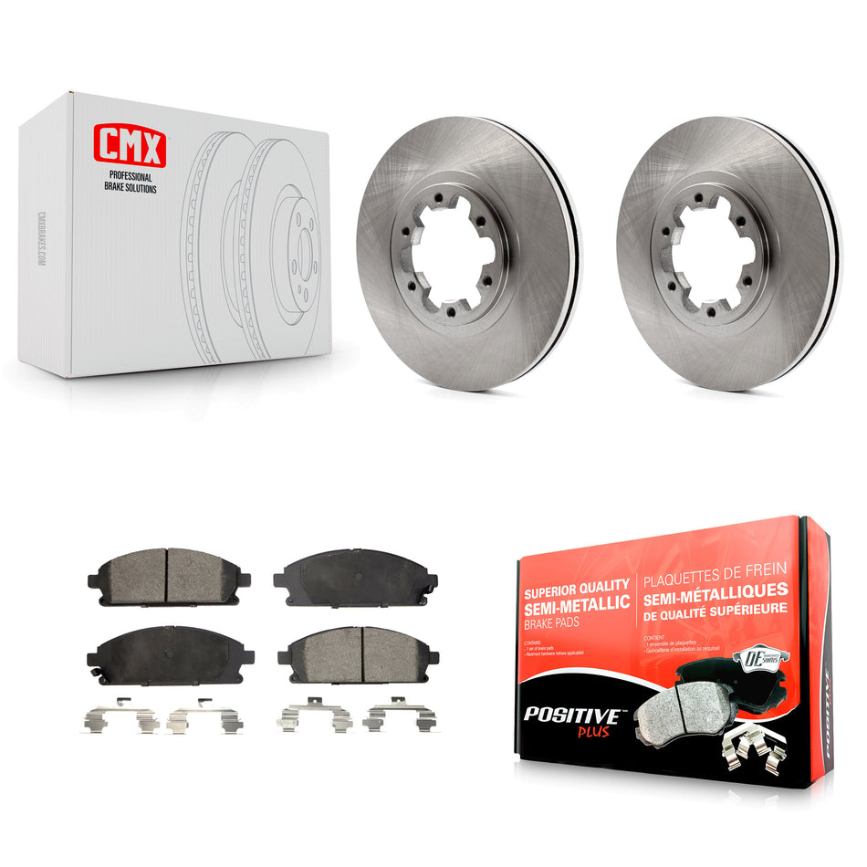 Front Disc Brake Rotors And Semi-Metallic Pads Kit For Nissan Pathfinder INFINITI QX4 K8F-100305