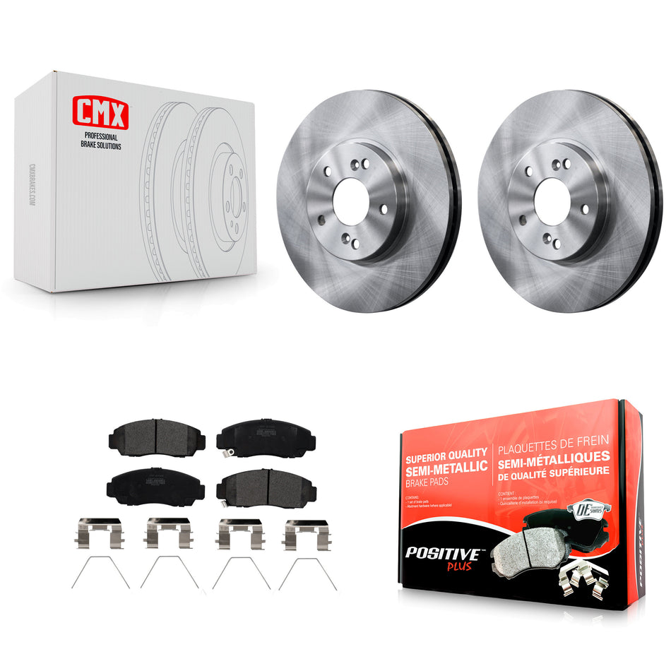 Front Disc Brake Rotors And Semi-Metallic Pads Kit For Honda Accord Acura TSX K8F-100314