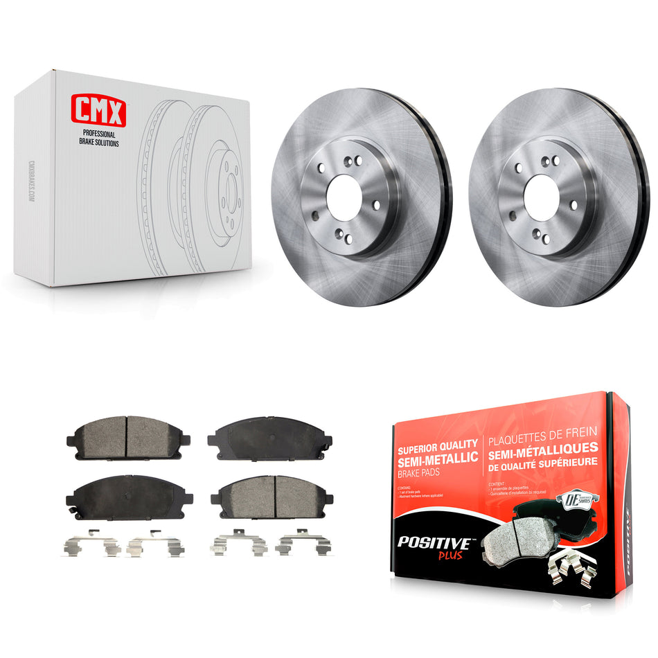Front Disc Brake Rotors And Semi-Metallic Pads Kit For 2003-2006 Acura MDX K8F-100317