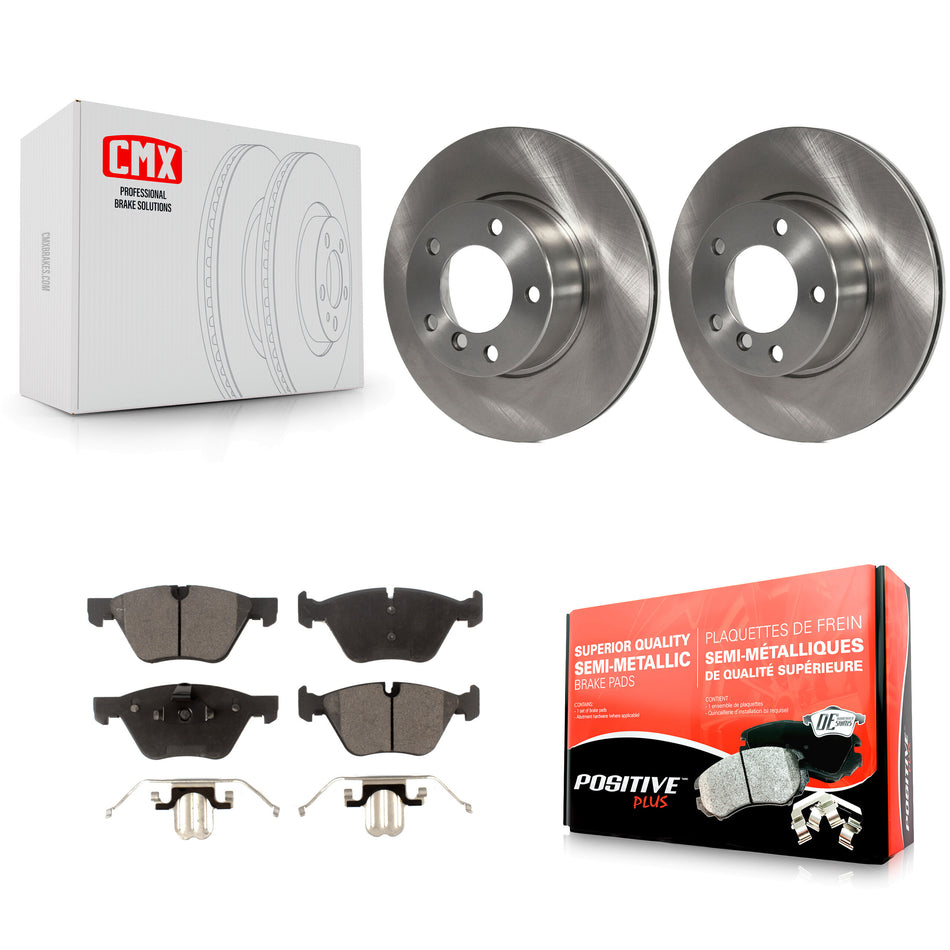 Front Disc Brake Rotors And Semi-Metallic Pads Kit For BMW 528i 525i K8F-100319