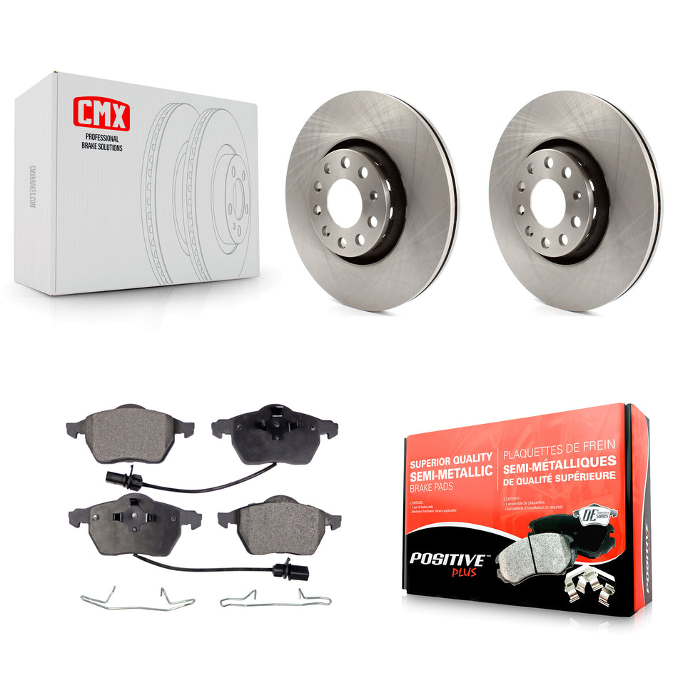 Front Disc Brake Rotors And Semi-Metallic Pads Kit For Audi A4 Quattro A6 S4 S6 K8F-100337