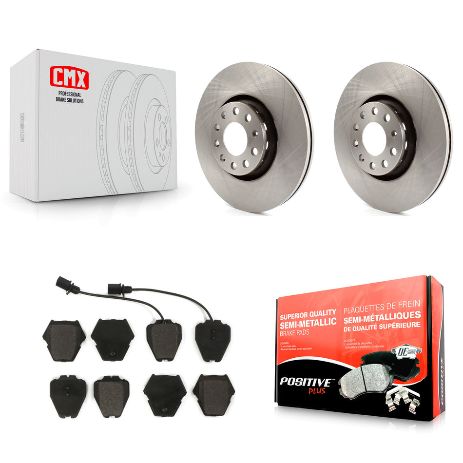 Front Disc Brake Rotors And Semi-Metallic Pads Kit For 2000 Audi A8 Quattro With 323mm Diameter Rotor K8F-100339