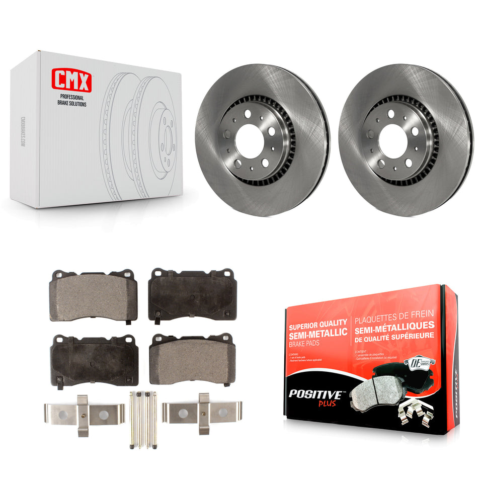 Front Disc Brake Rotors And Semi-Metallic Pads Kit For 2005-2007 Volvo V70 R With 305mm Diameter Rotor K8F-100351