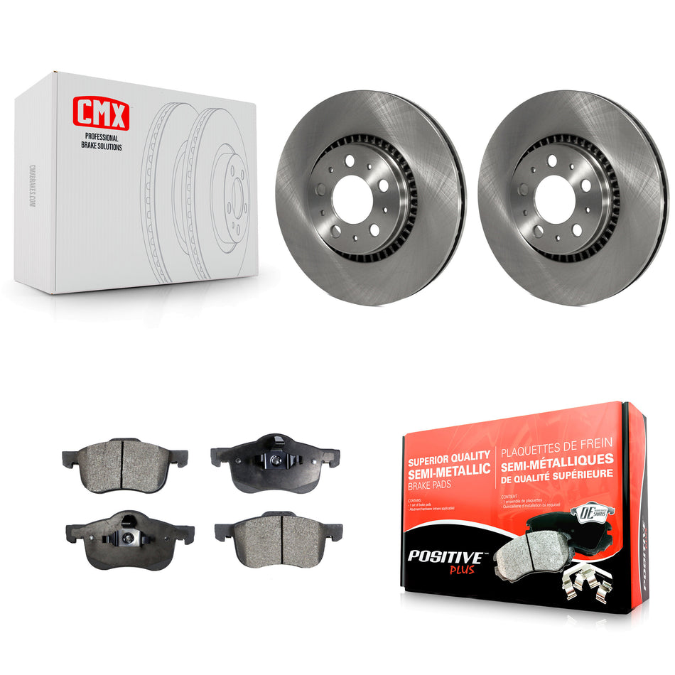 Front Disc Brake Rotors And Semi-Metallic Pads Kit For Volvo S60 V70 XC70 S80 K8F-100352