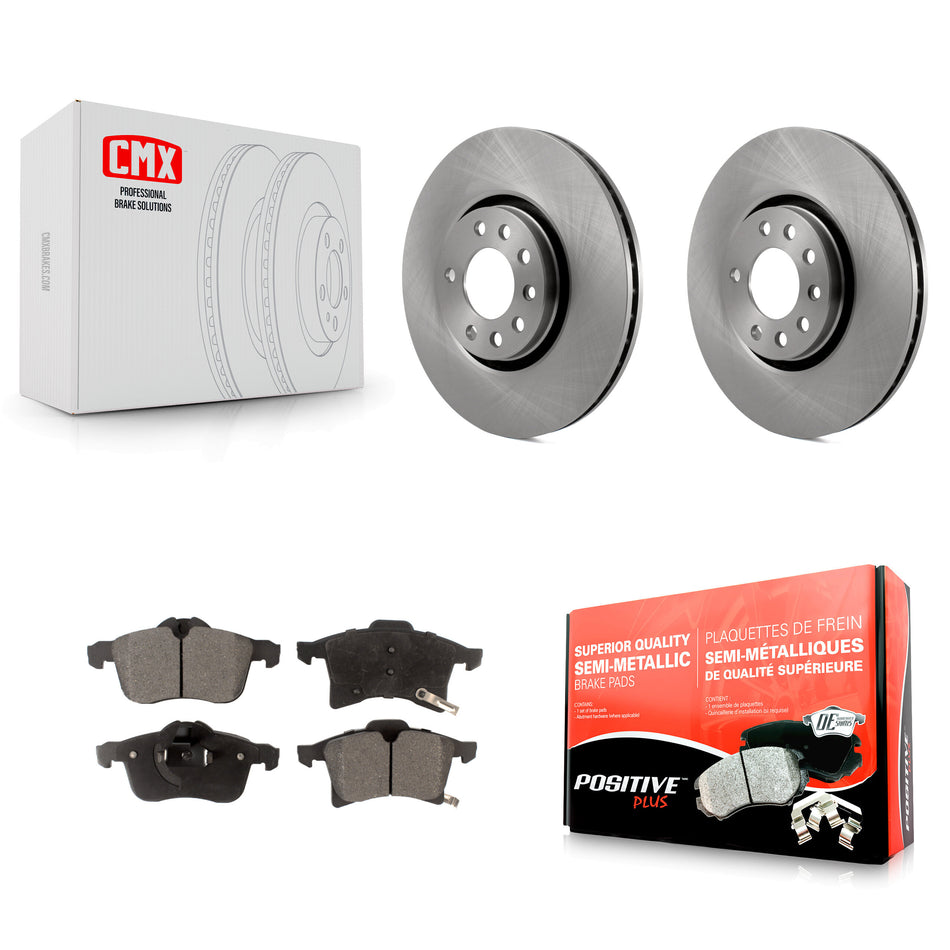 Front Disc Brake Rotors And Semi-Metallic Pads Kit For 2008-2009 Saturn Astra K8F-100353