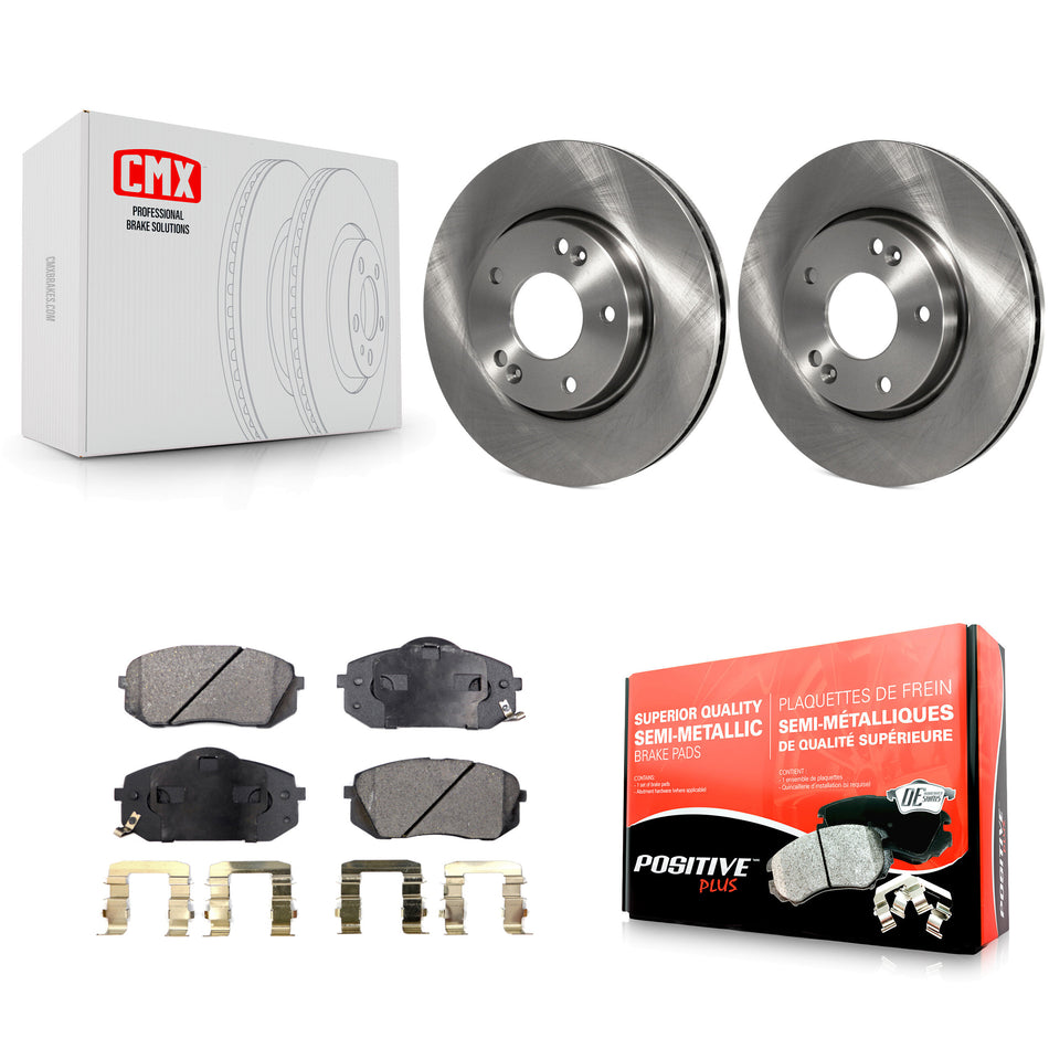 Front Disc Brake Rotors And Semi-Metallic Pads Kit For 2010-2012 Kia Rondo K8F-100365