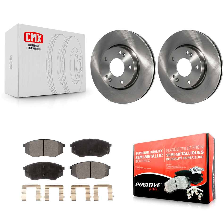 Front Disc Brake Rotors And Semi-Metallic Pads Kit For Hyundai Tucson Kia Sportage FWD K8F-100367