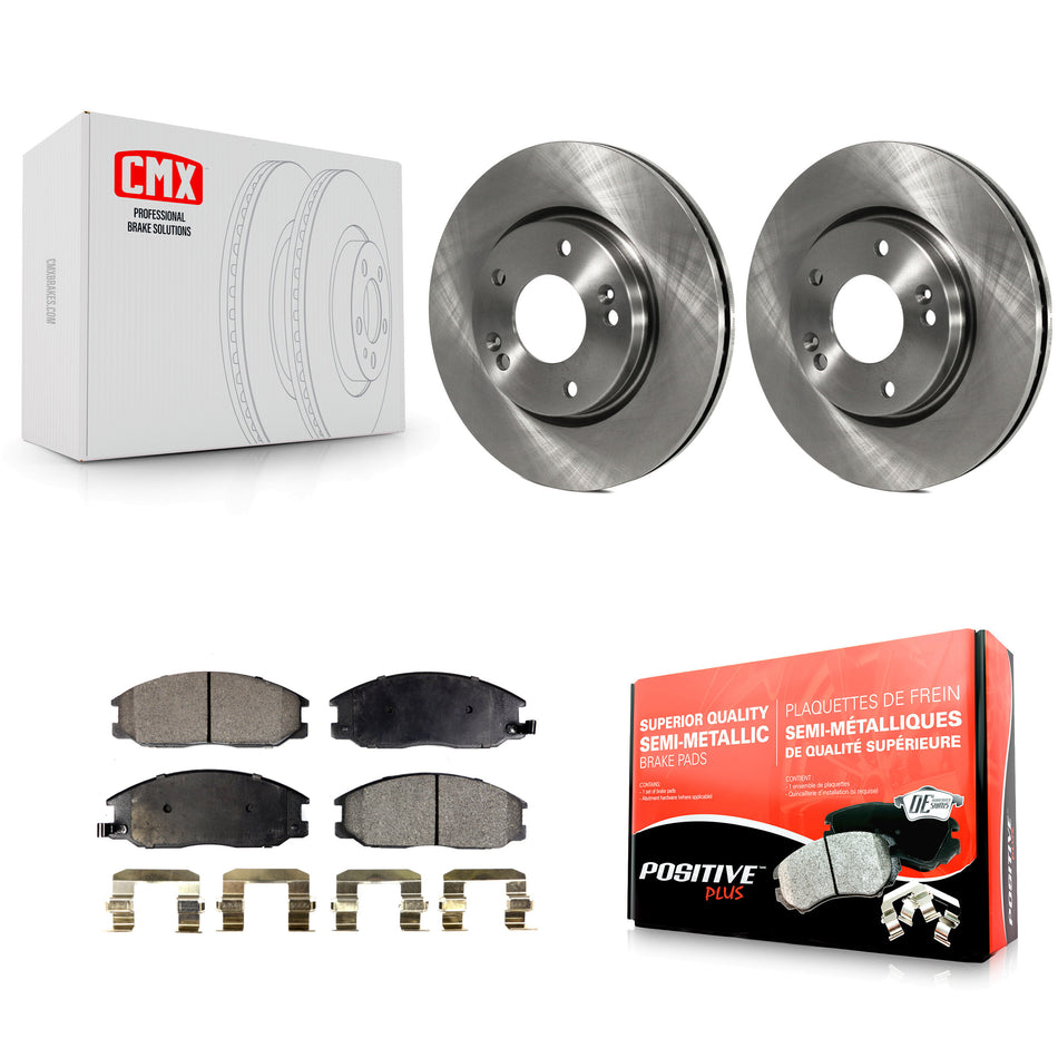 Front Disc Brake Rotors And Semi-Metallic Pads Kit For 2001-2006 Hyundai Santa Fe With 276mm Diameter Rotor K8F-100370