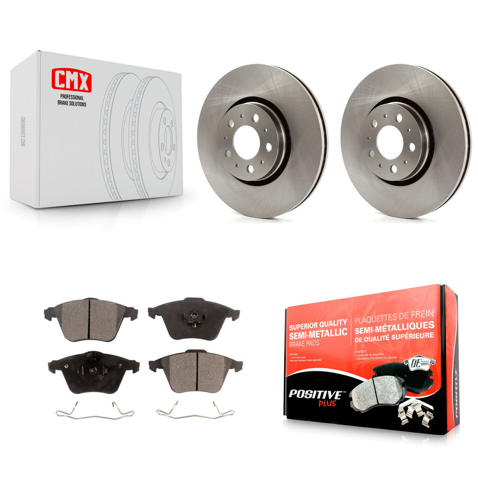 Front Disc Brake Rotors And Semi-Metallic Pads Kit For 2003-2014 Volvo XC90 With 316mm Diameter Rotor K8F-100404