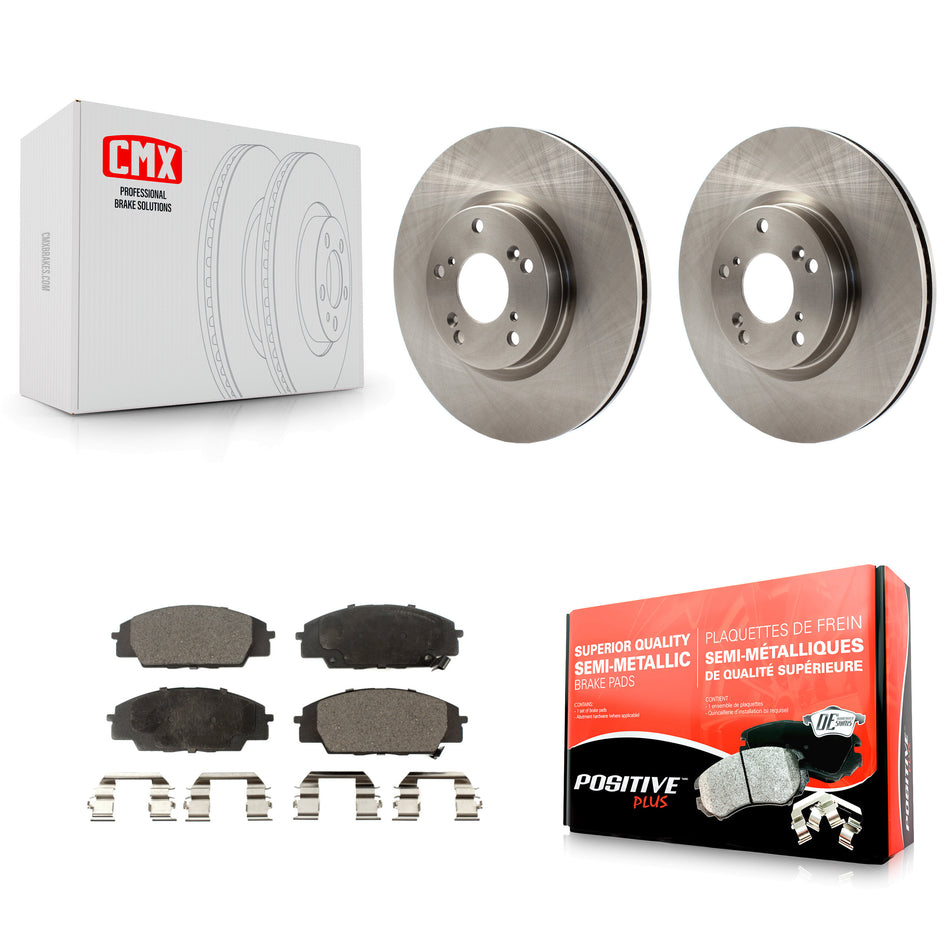 Front Disc Brake Rotors And Semi-Metallic Pads Kit For Honda Civic Acura RSX CSX K8F-100414