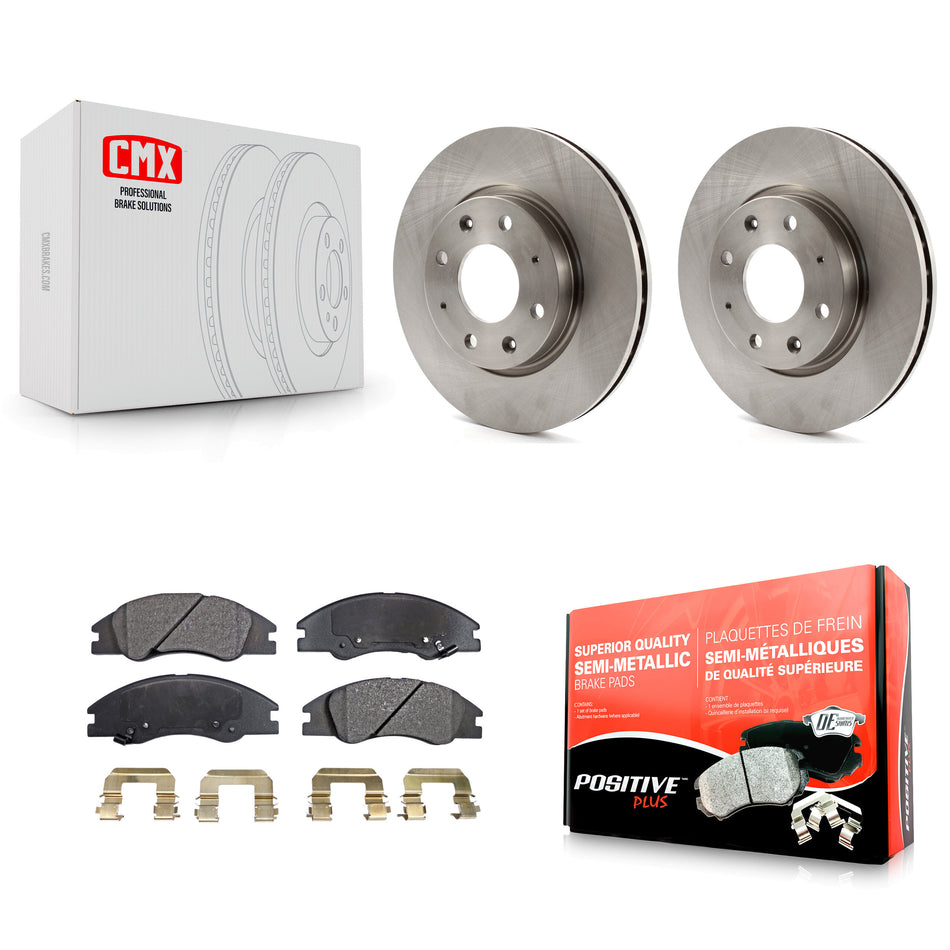 Front Disc Brake Rotors And Semi-Metallic Pads Kit For Kia Spectra Spectra5 K8F-100438