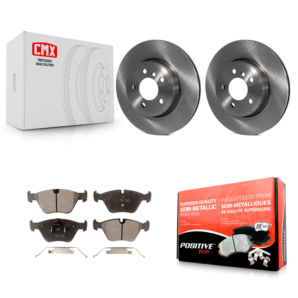 Front Disc Brake Rotors And Semi-Metallic Pads Kit For 2004-2010 BMW X3 K8F-100441