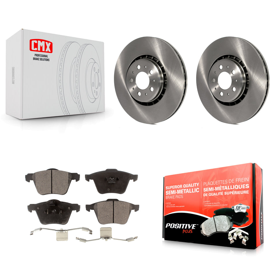 Front Disc Brake Rotors And Semi-Metallic Pads Kit For 2003-2014 Volvo XC90 With 336mm Diameter Rotor K8F-100442