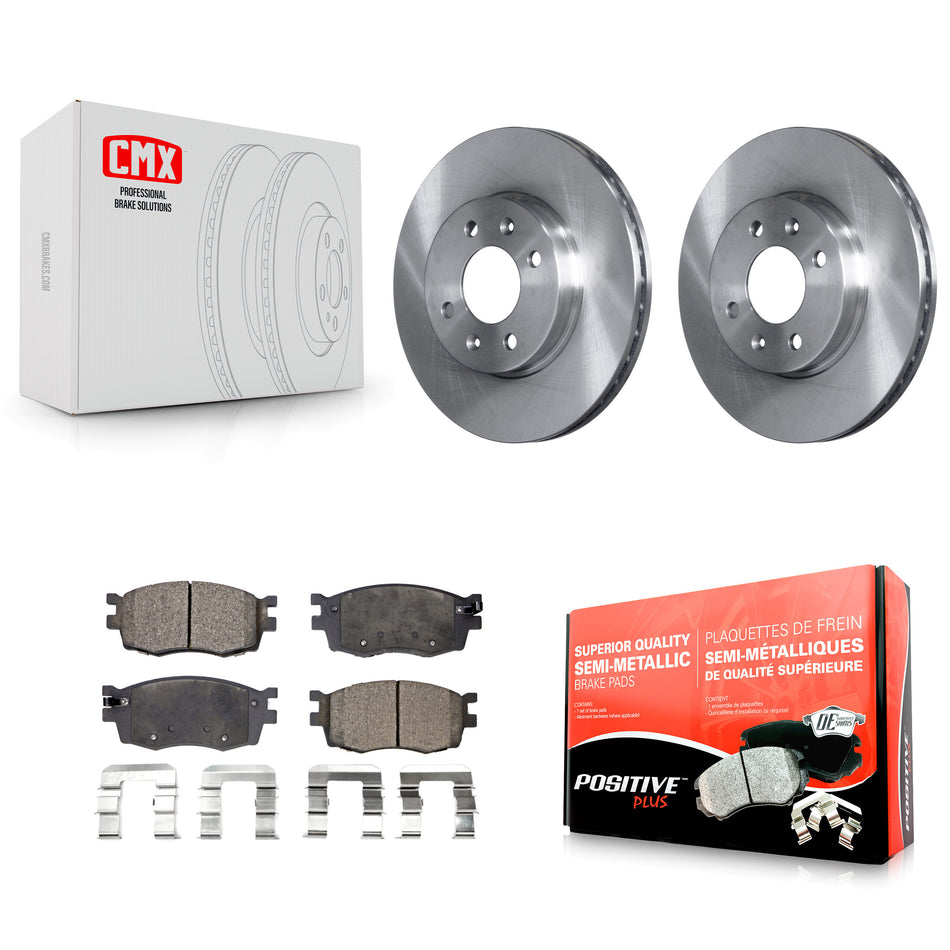 Front Disc Brake Rotors And Semi-Metallic Pads Kit For Hyundai Accent Kia Rio Rio5 K8F-100445