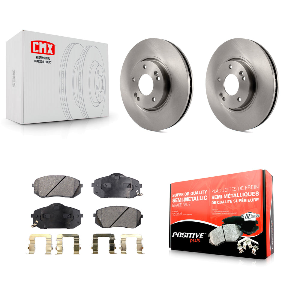 Front Disc Brake Rotors And Semi-Metallic Pads Kit For Hyundai Tucson Kia Sportage Soul EV K8F-100449