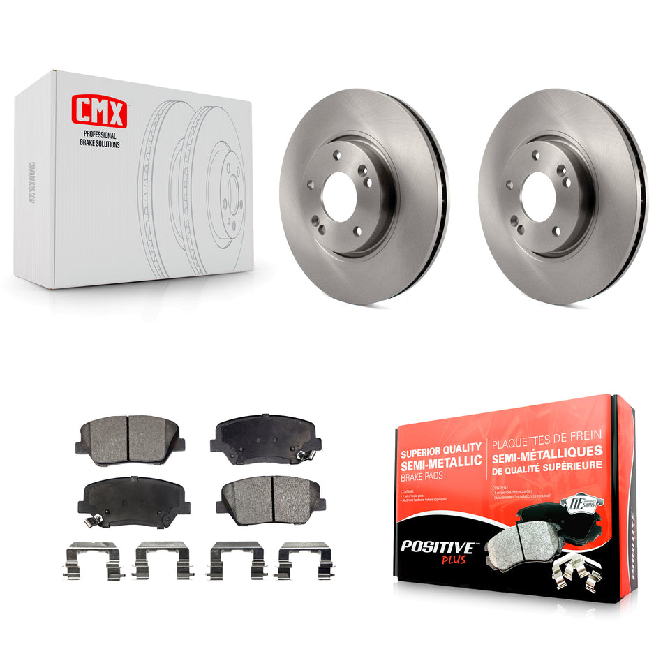 Front Disc Brake Rotors And Semi-Metallic Pads Kit For 2014-2017 Kia Rondo K8F-100452