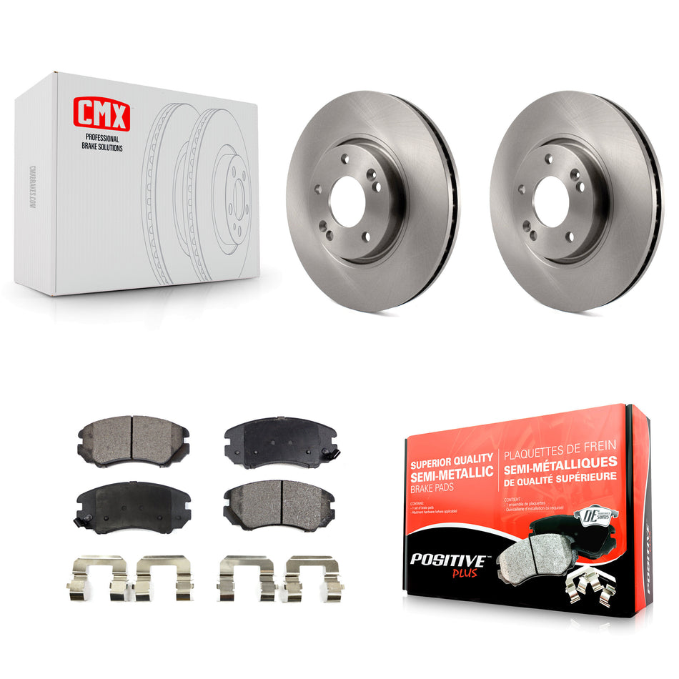 Front Disc Brake Rotors And Semi-Metallic Pads Kit For 2006-2010 Hyundai Sonata 3.3L K8F-100460