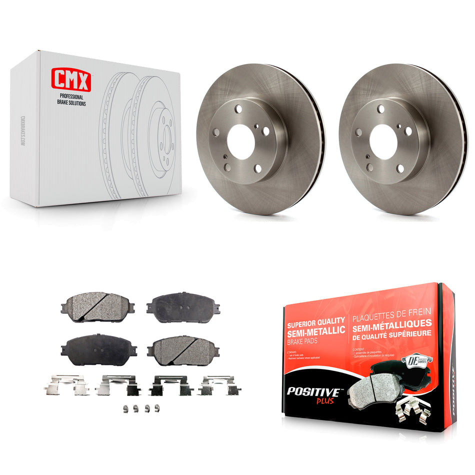 Front Disc Brake Rotors And Semi-Metallic Pads Kit For 2005-2015 Toyota Tacoma With 5 Lug Wheels K8F-100461